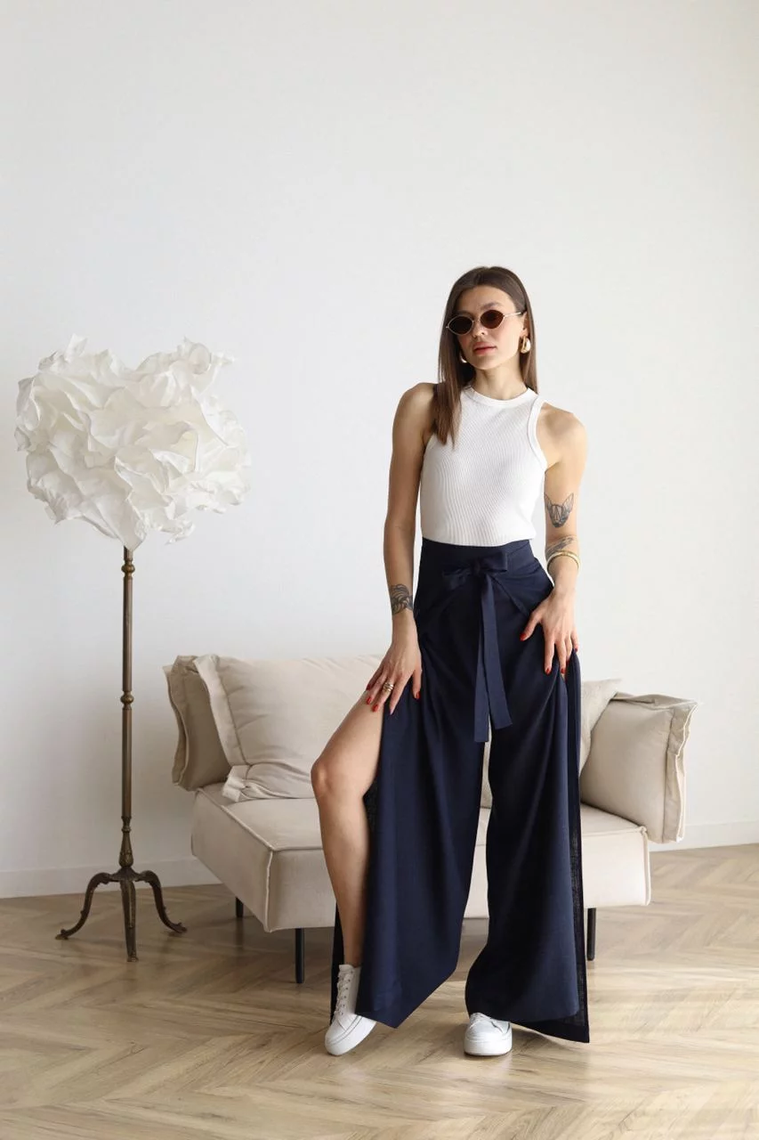 ARIANE – WOMEN’S WIDE-LEG LINEN PANTS