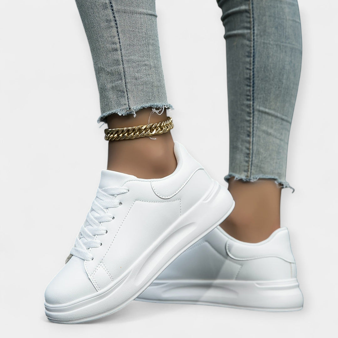 Λευκά Δερμάτινα Sneakers