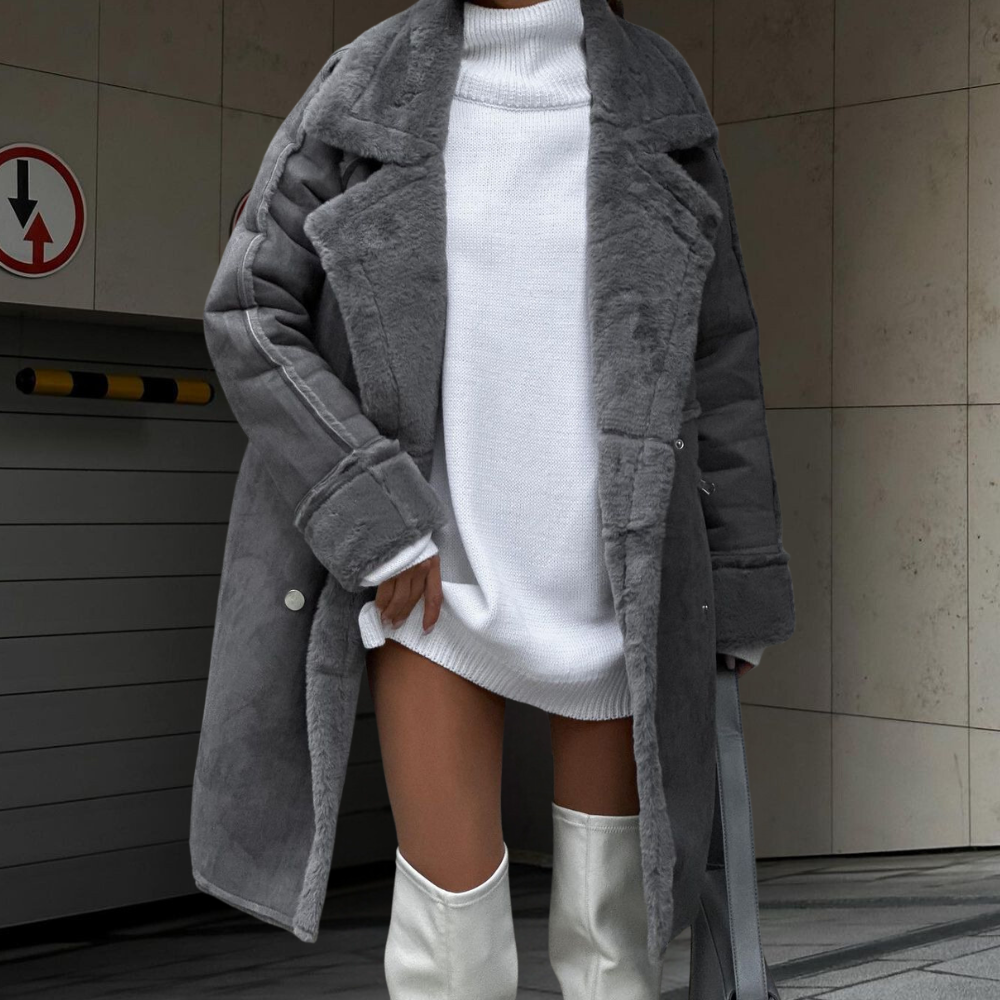 Elegant Women's Plush Winter Coat