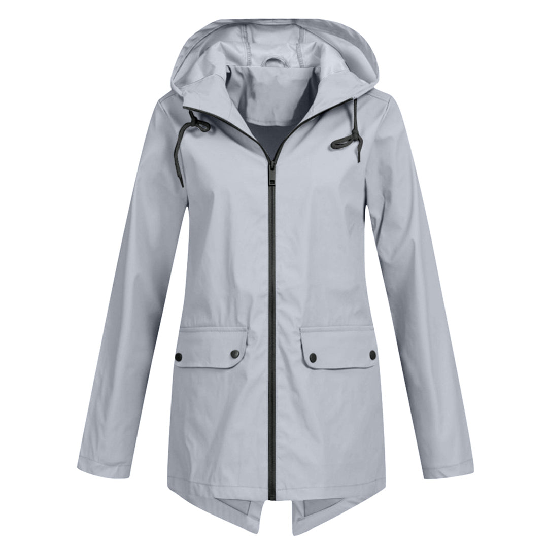 Women's Long Hooded Raincoat for Winter