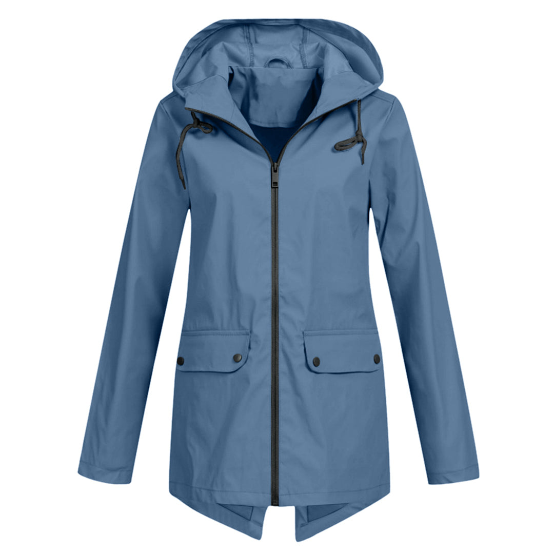 Women's Long Hooded Raincoat for Winter