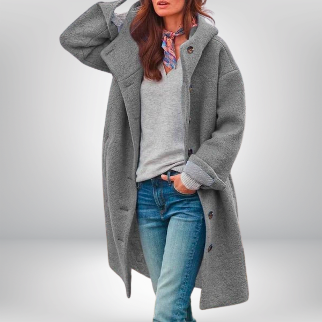 Eleanor™ | Μακρυμάνικο Μελανζέ Παλτό με Κουμπιά