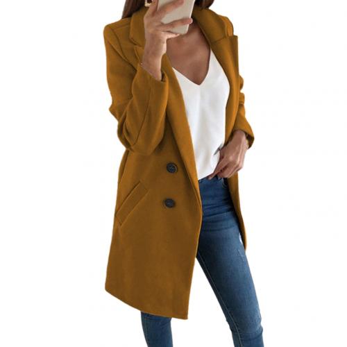 Felicia - Elegant Long Blazer Coat For Stylish Appearances - Brown / 32