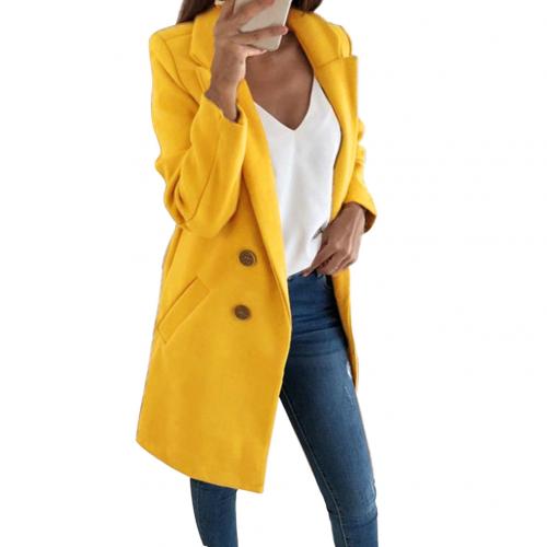 Felicia - Elegant Long Blazer Coat For Stylish Appearances - Yellow / 32